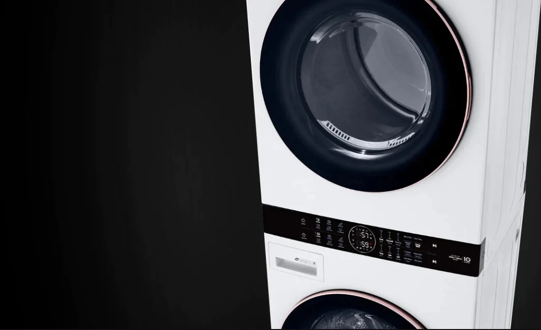 ماشین لباسشویی ال جی 21 کیلو 16 کیلو خشک کن سفید 