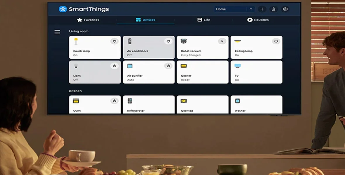 امکانات هوشمند تلویزیون سامسونگ Q80D سایز 65 اینچ