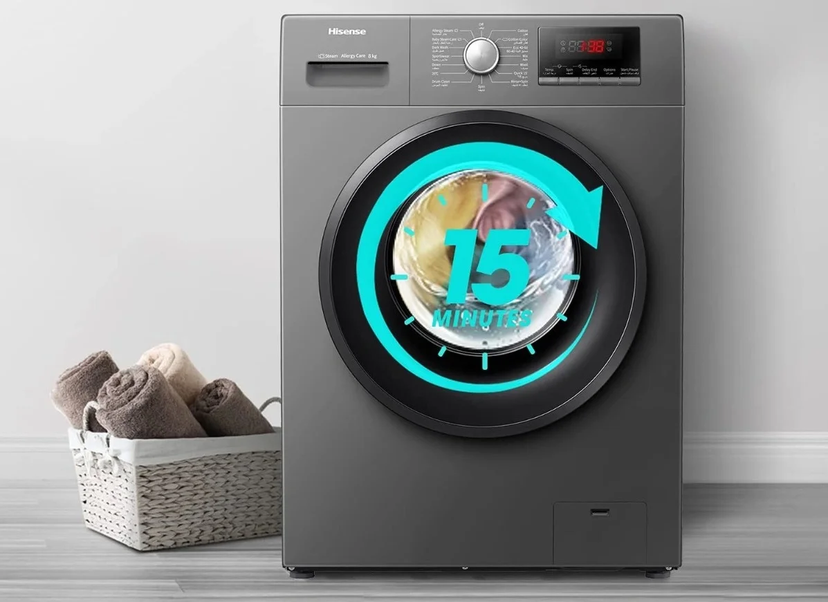 ماشین لباسشویی هایسنس 8 کیلو 2023 مدل WFBV8012EMT