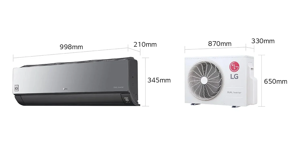 قیمت وخرید کولرگازی ال جی 26000 دوال اینورتر پنل مشکی