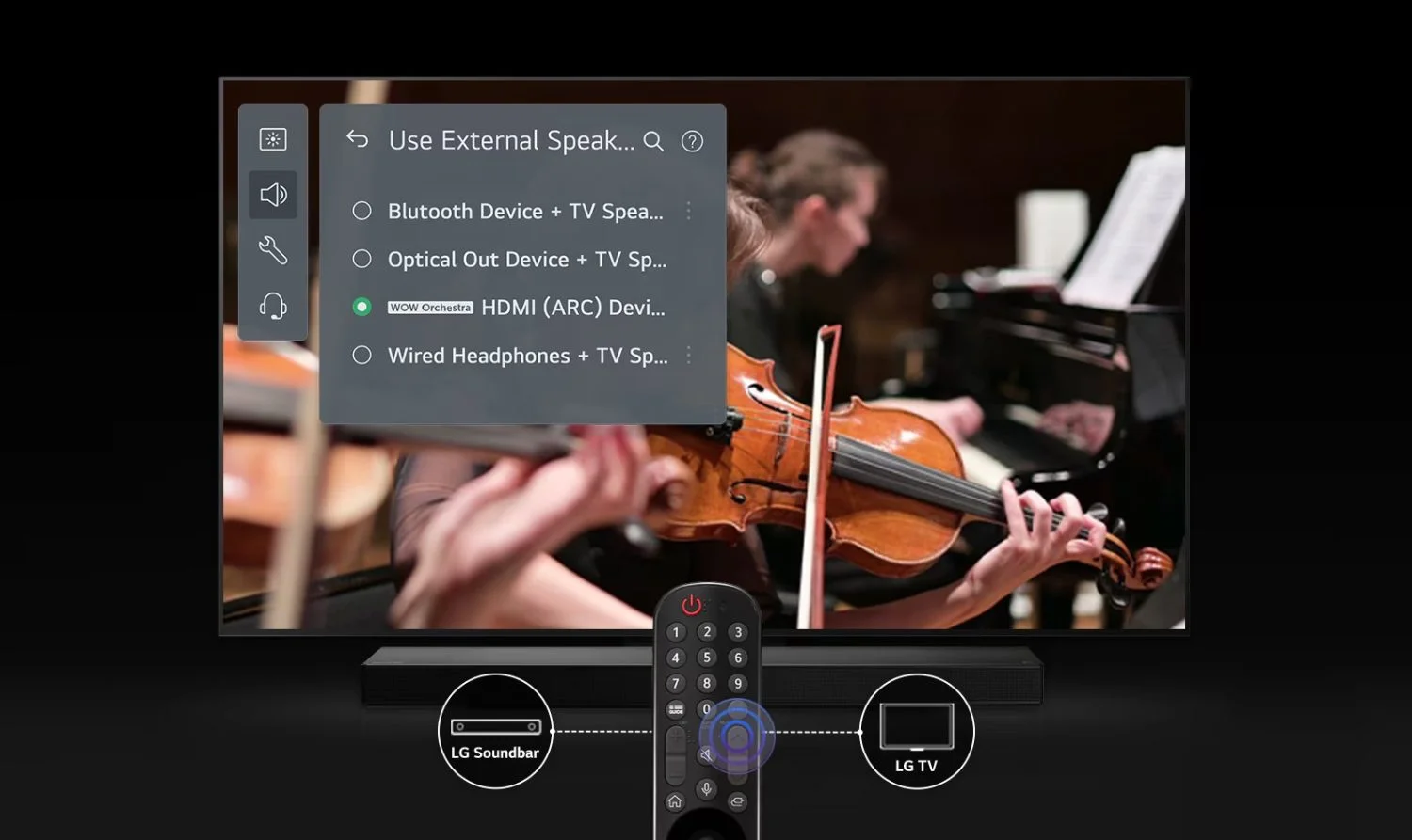 صدا تلویزیون ال جی QNED86T سایز 65 اینچ