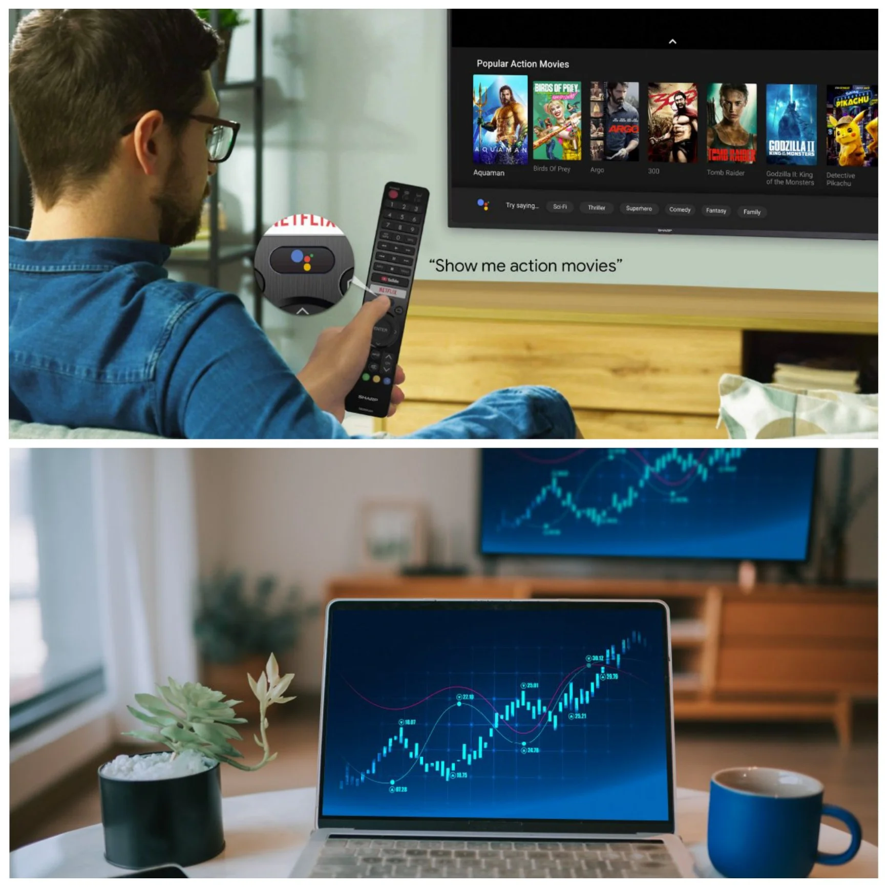 امکانات هوشمند تلویزیون شارپ 60DK1X