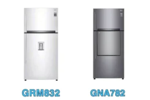 مقایسه یخچال های بالا پایین ال جی مدل GRM832 and GNA782