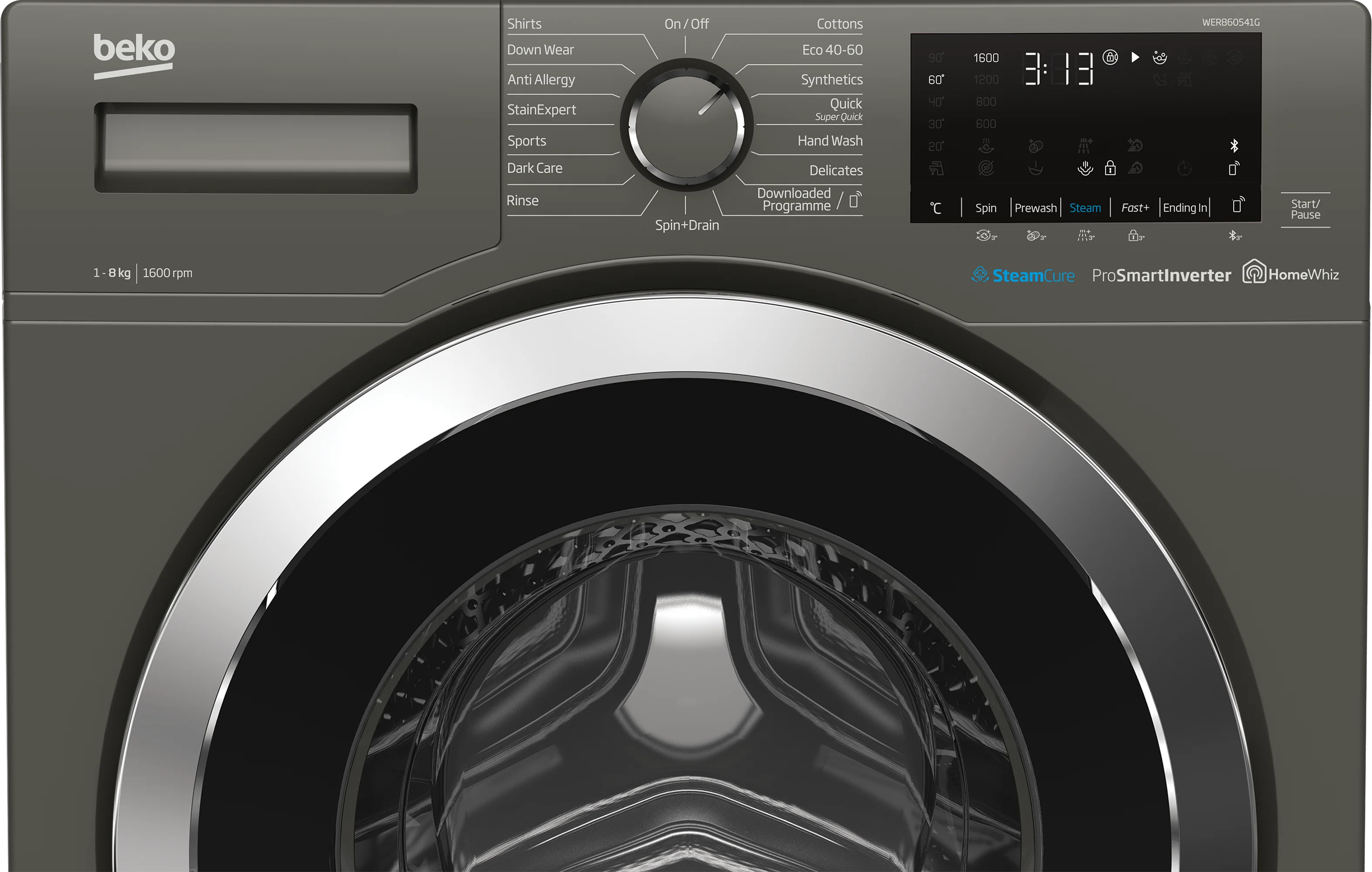 ماشین لباسشویی بکو 8 کیلو 1600 دور دودی 2022 مدل WER860541G