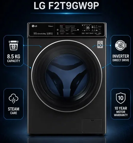 ماشین لباسشویی ال جی T9 ظرفیت 8.5 کیلویی