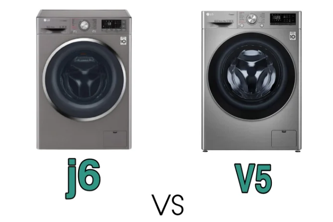 مقایسه لباسشویی های ال جی مدل v5 و j6