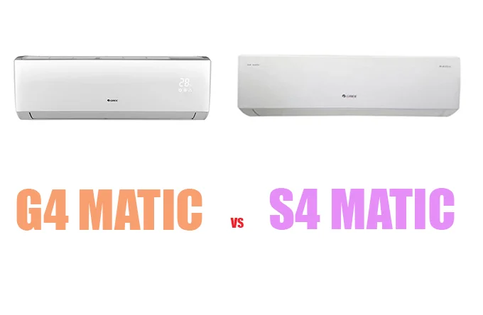 مقایسه کولر گازی G4 MATIC و S4 MATIC گری