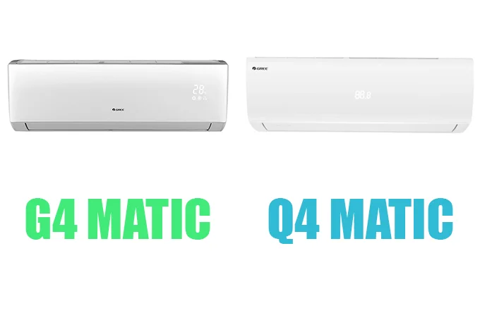 مقایسه کولر گازی G4 MATIC و کولر گازی Q4 MATIC گری