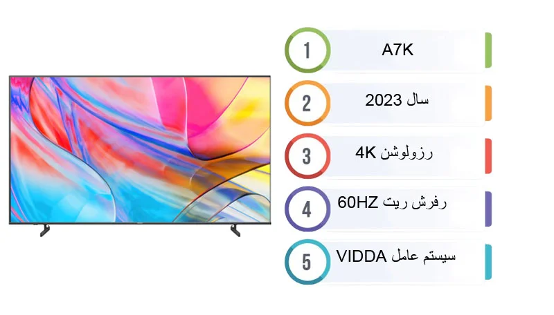 قیمت تلویزیون هایسنس 85 اینچ A7K اسمارت مدل 85A7K
