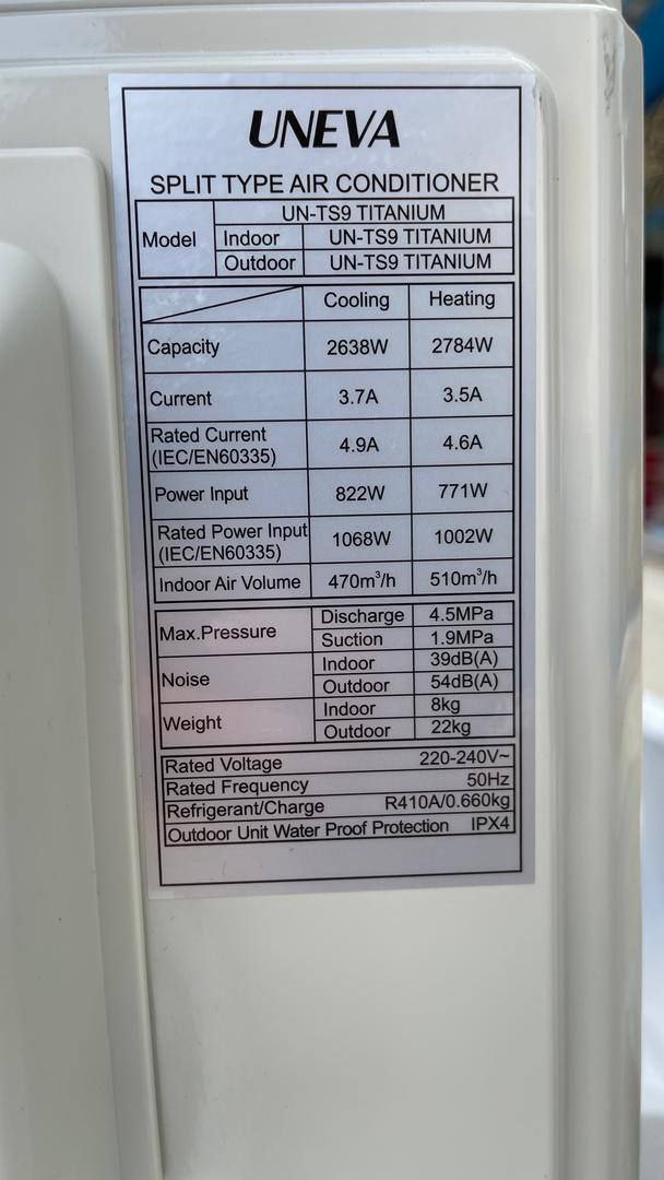 کولر گازی 9000 یونیوا اینورتر T3 مدل UN-TS9 TITANIUM